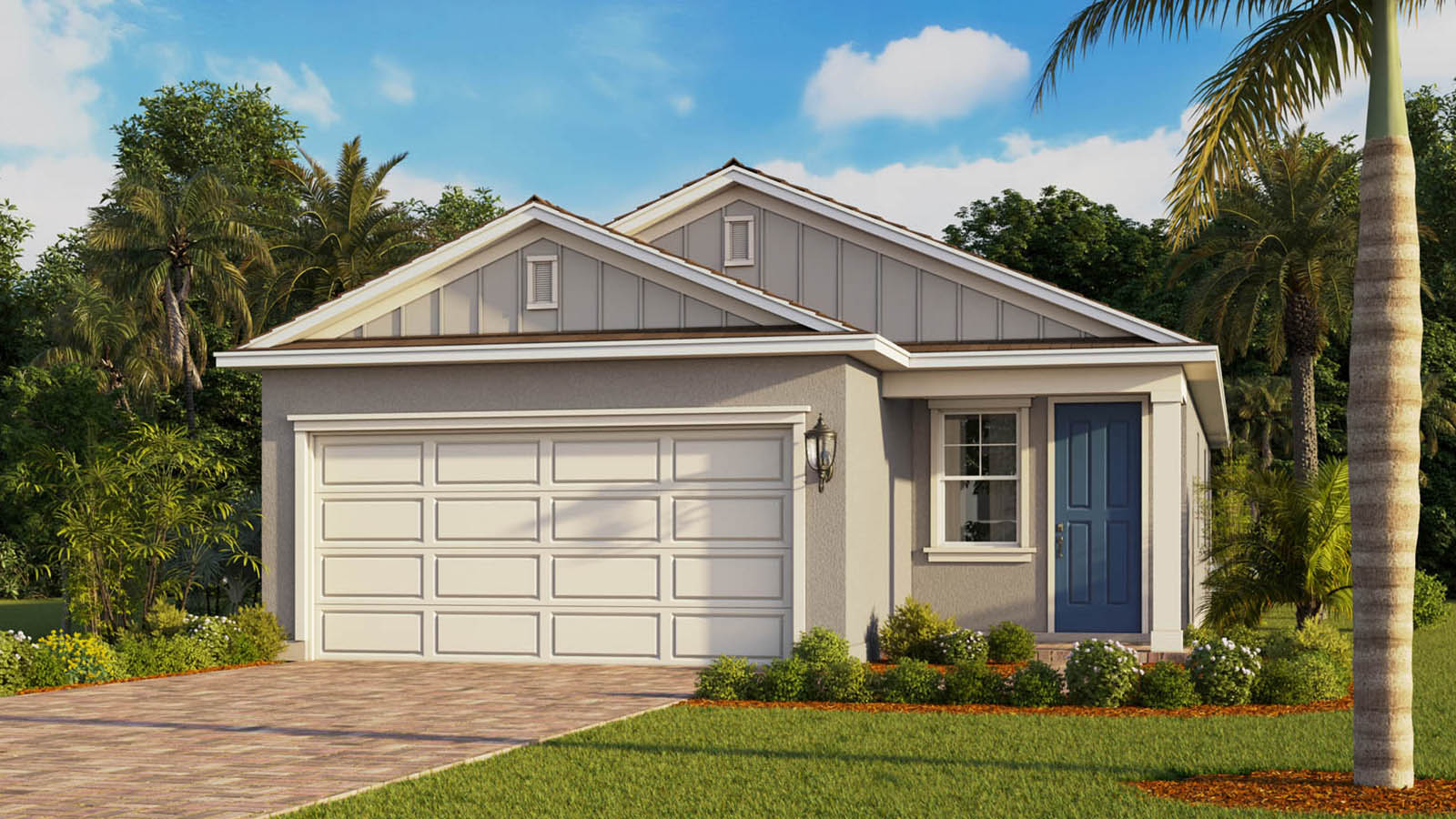 Single-story home with two-car garage