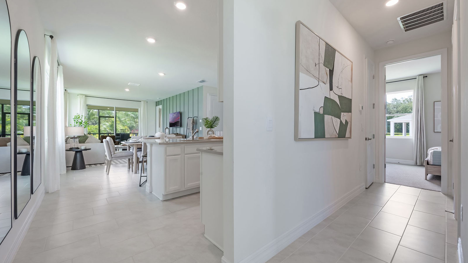 Hallway leading to the guest bedroom and the living room