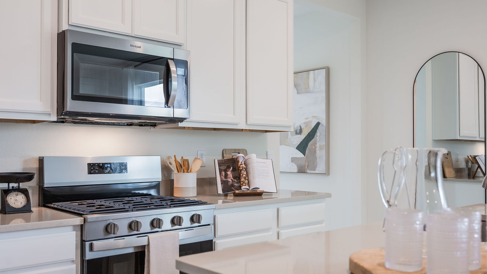 Kitchen stove and microwave