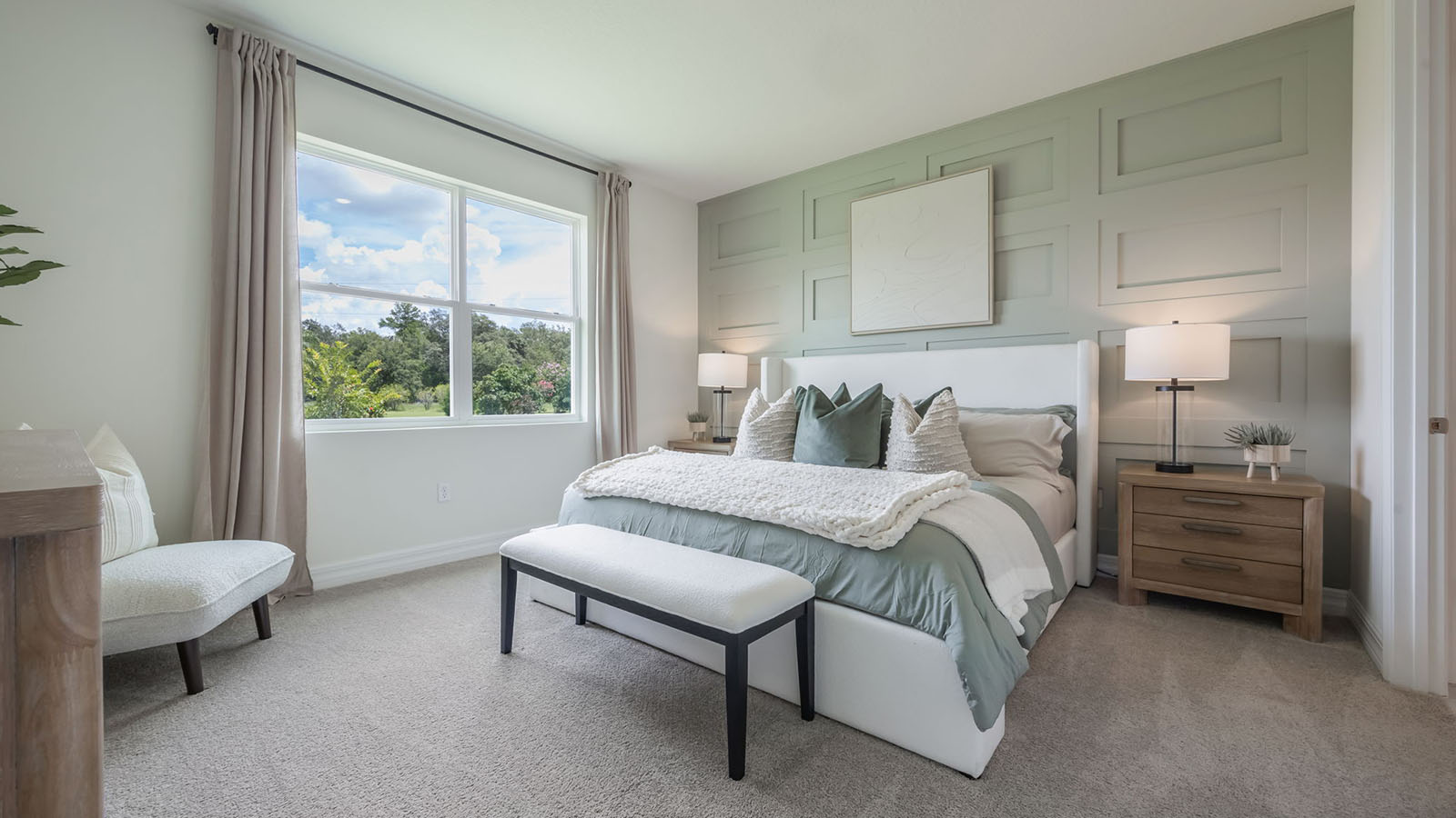 Primary bedroom with king size bed