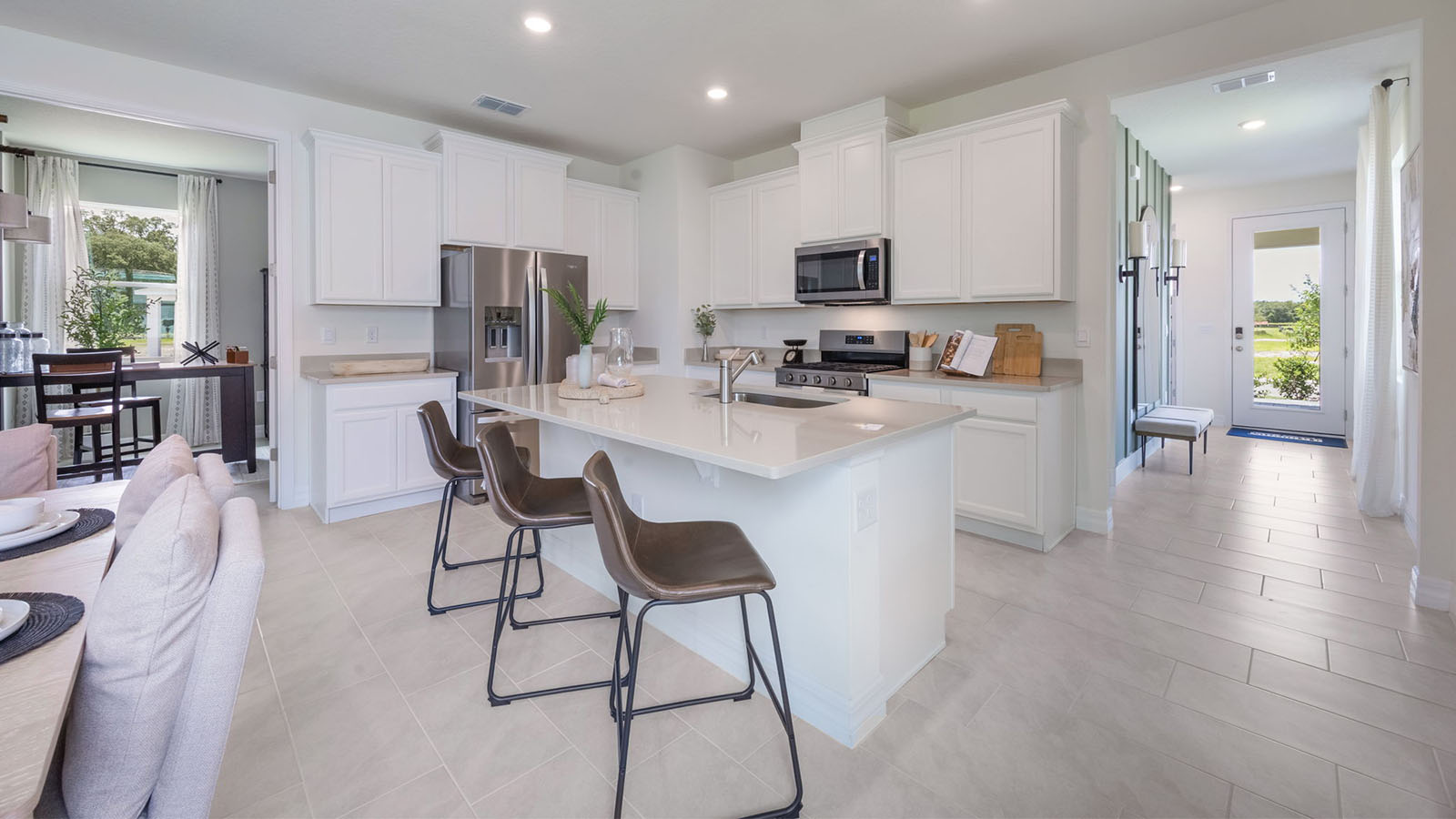 open concept kitchen with island