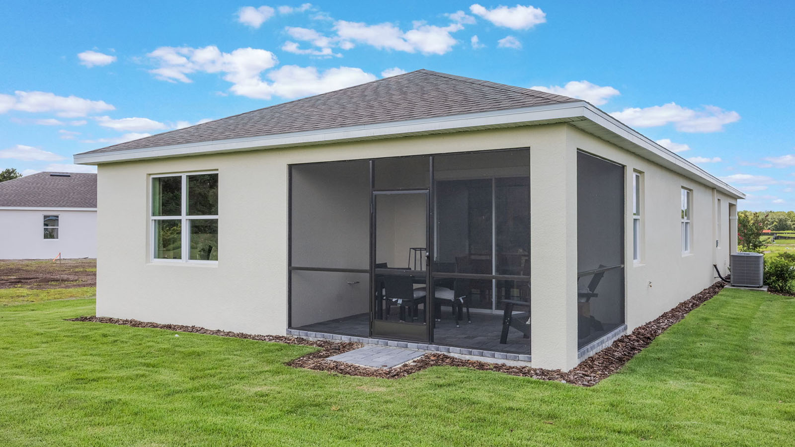 rear view of the jennings model with screen porch