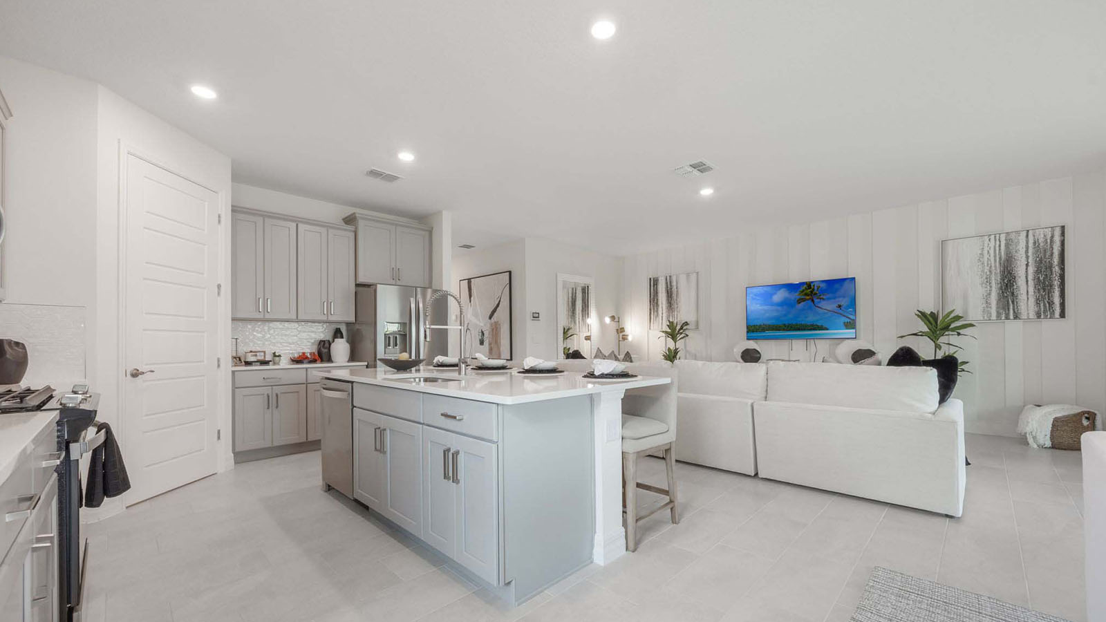 Kitchen looking to the living room
