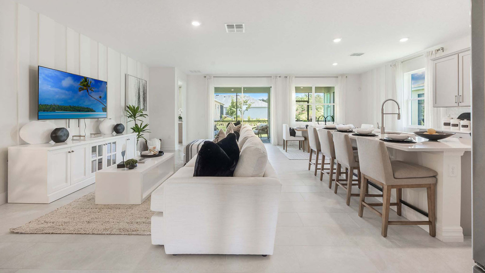 Living room and kitchen