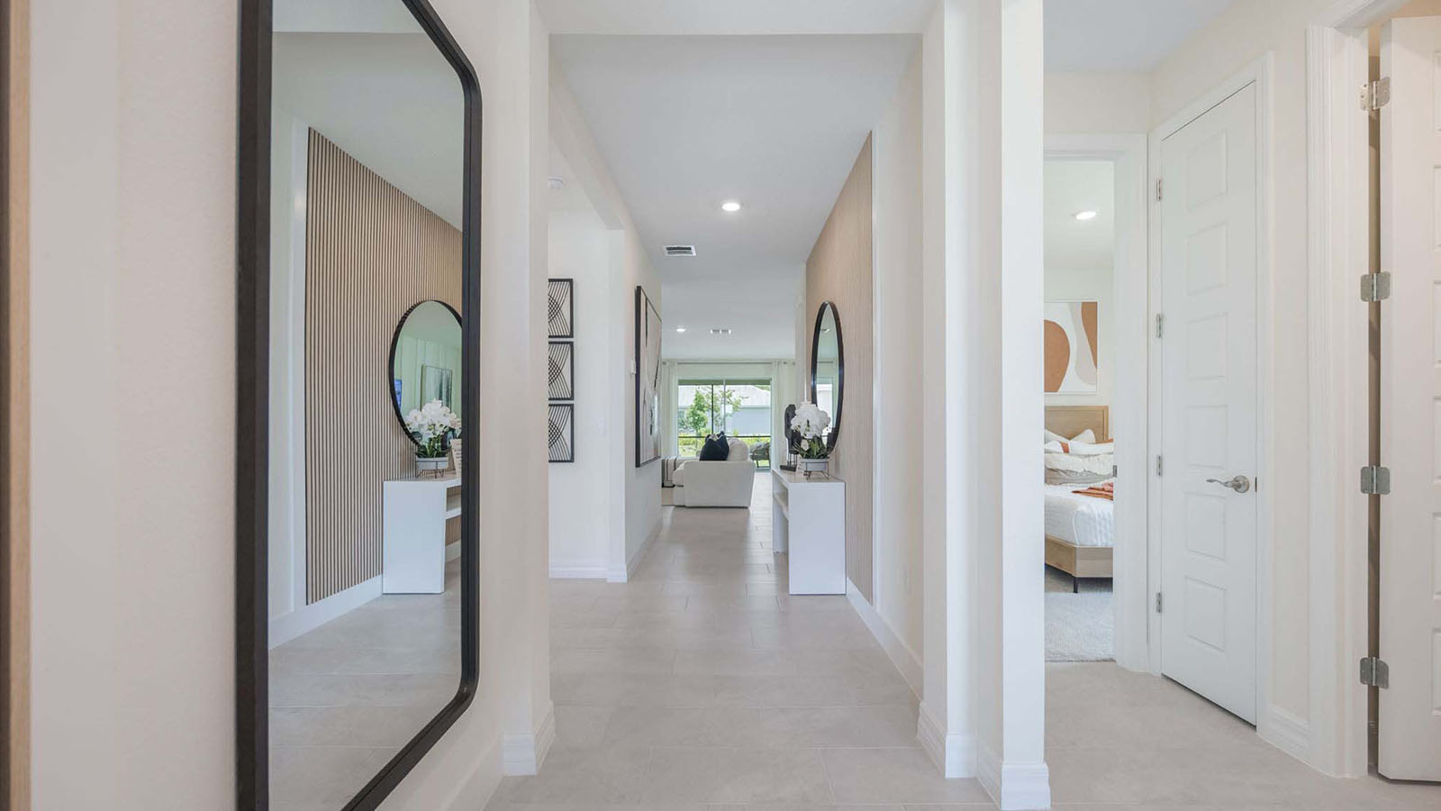 entrance facing the living areas