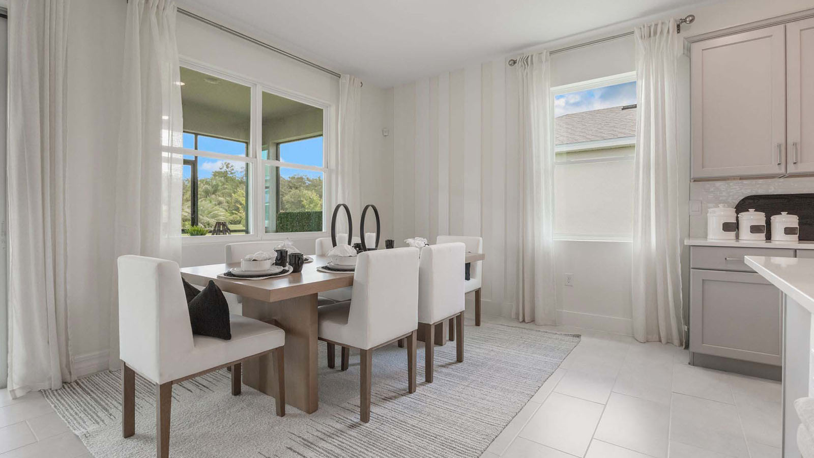 Dining room with window to the back porch