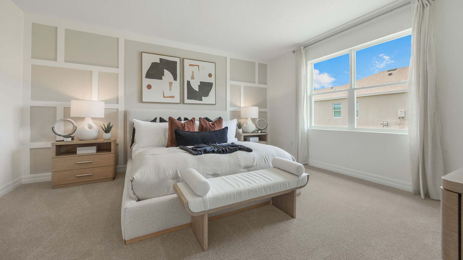 King size bed in the primary bedroom