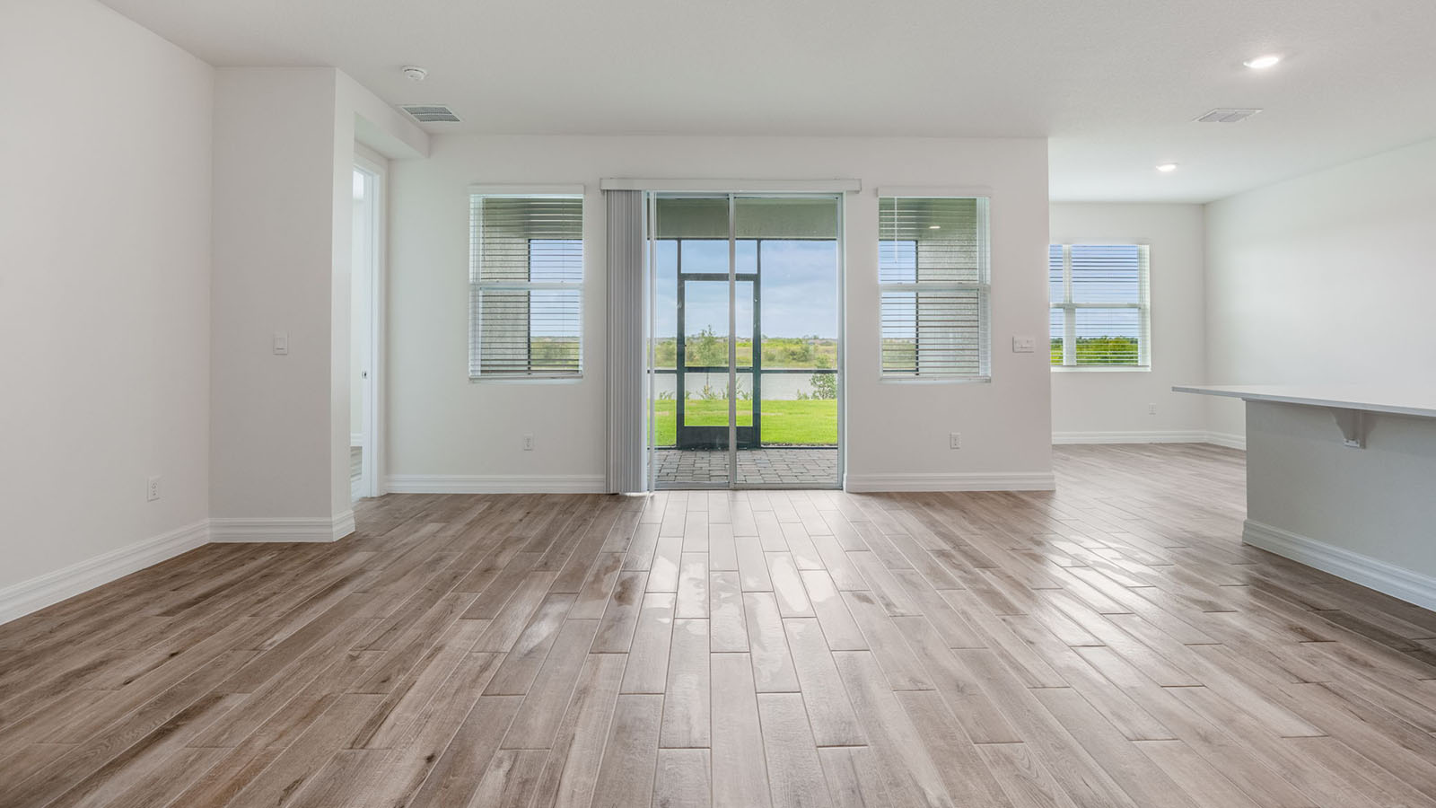 Living room facing the back patio
