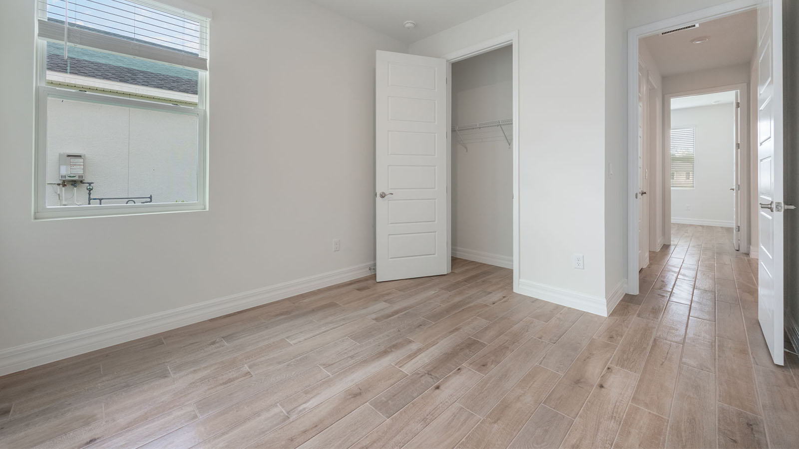 Bedroom with built in closet