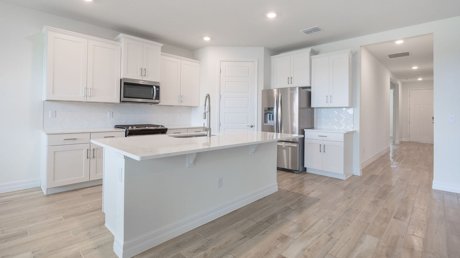 Kitchen island with seating area