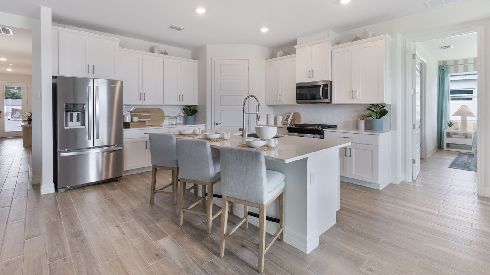 Kitchen with stainless steel appliances