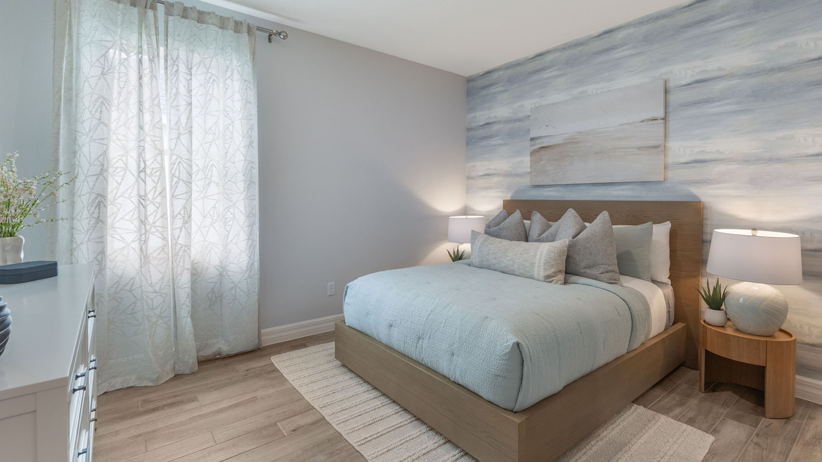 Spacious guest room with queen size bed