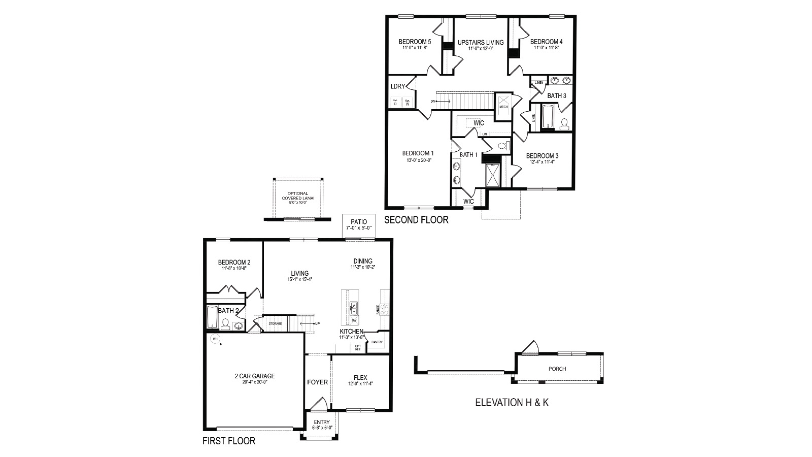 Hayden floorplan first and second floor layout