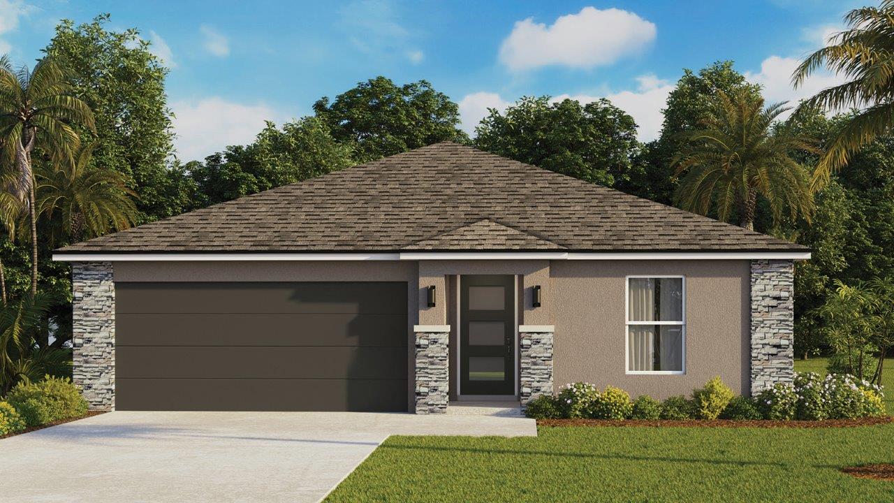 Front Exterior Image of a Single Family Home with 2-car Garage