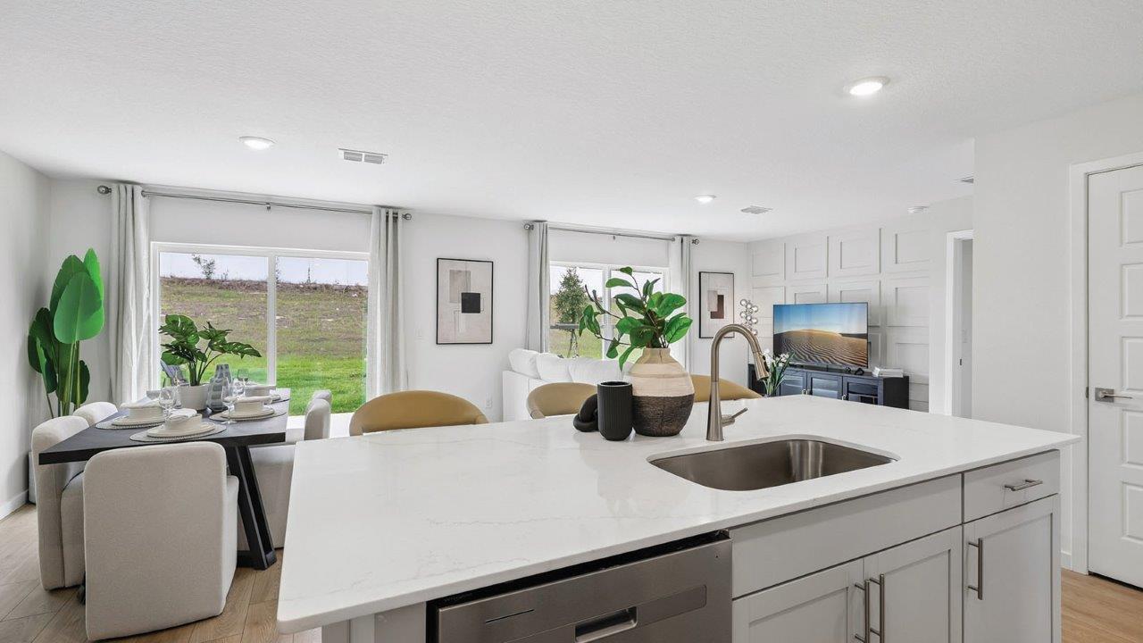 Kitchen with large spacious island