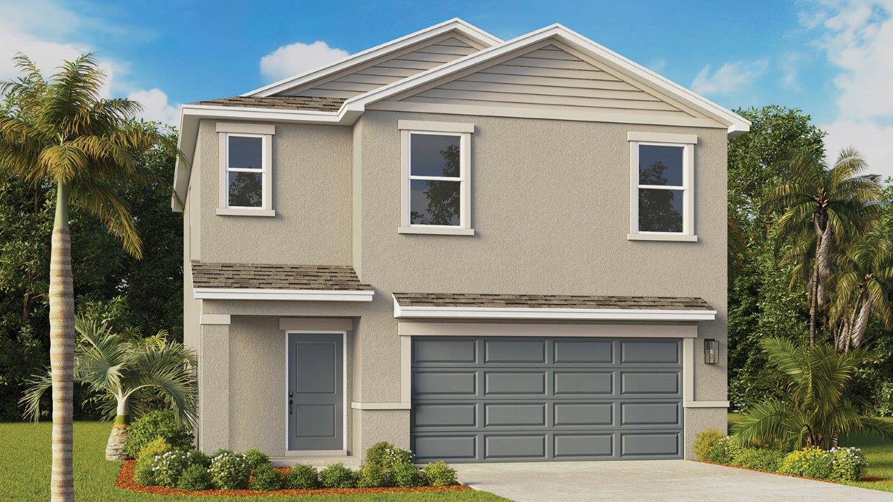 single family home with two-car garage