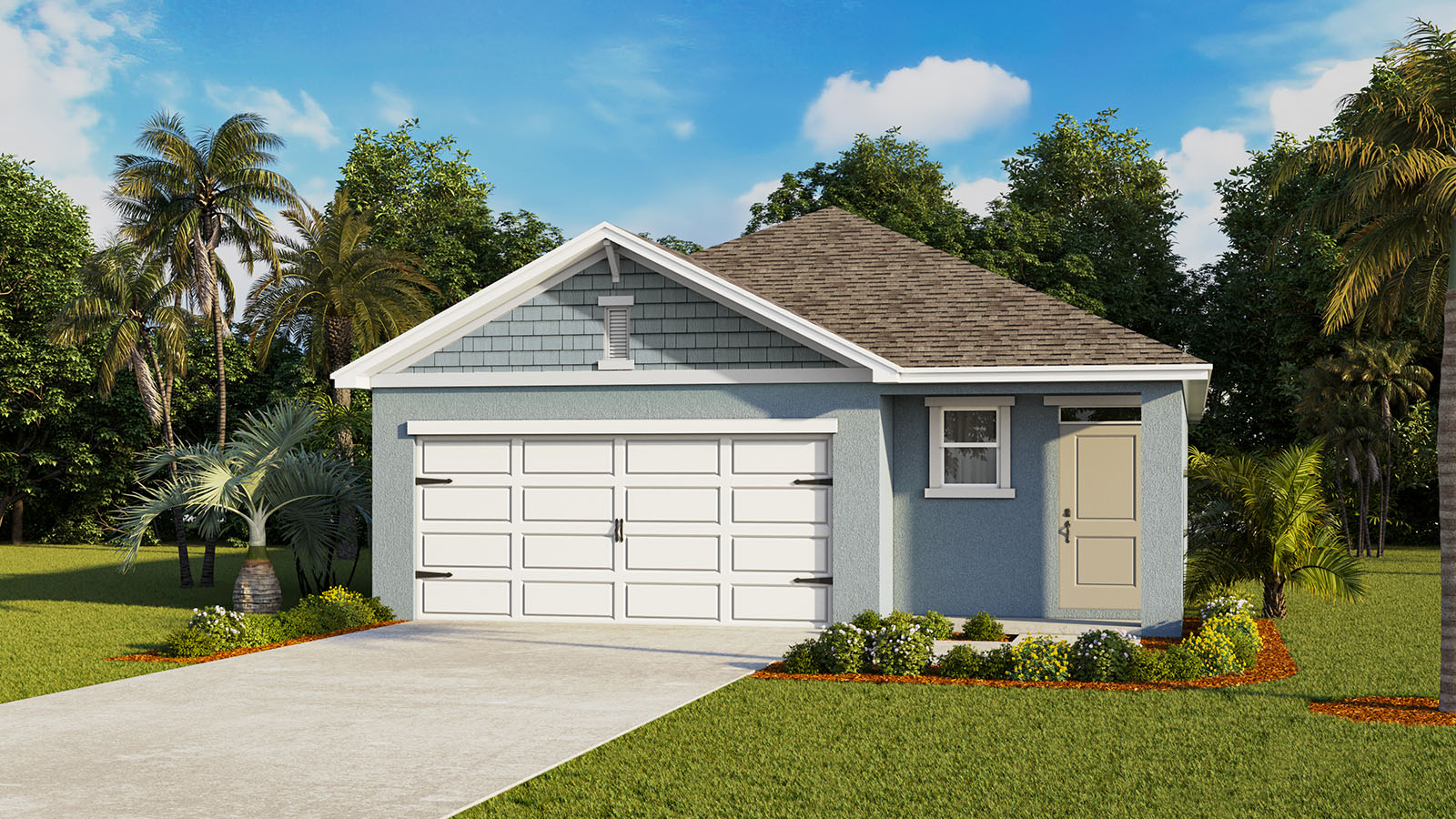 Rendering of the exterior of the Allex floorplan elevation D