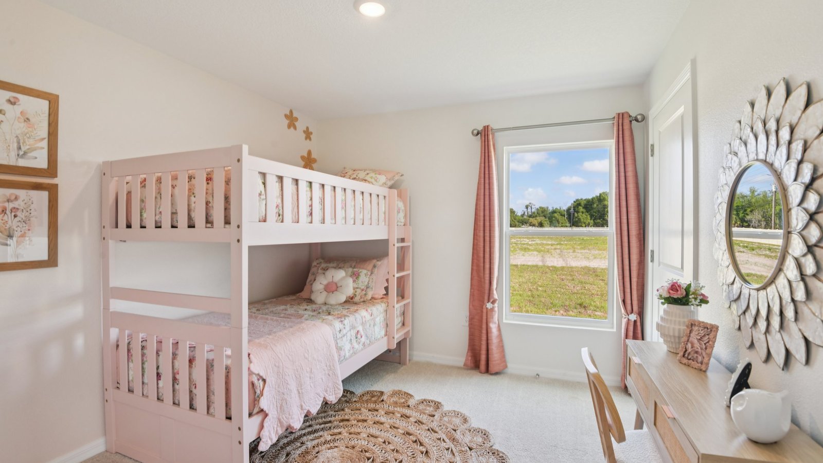 Guest bedroom with bed, nightstands and a roomy closet for storage.
