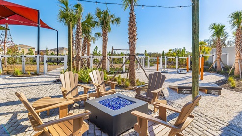 Northwater at Two Rivers amenities include cornhole, fire pits, trails, open park, kids tot lot, club house, cabana, pool