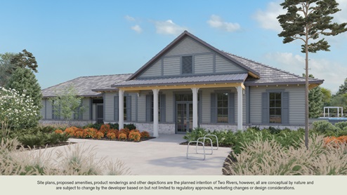 Two Rivers - Archer amenities include club house, bocce ball, pickleball, cabana, club house, fire pits, pool, kids tot lot, dog park