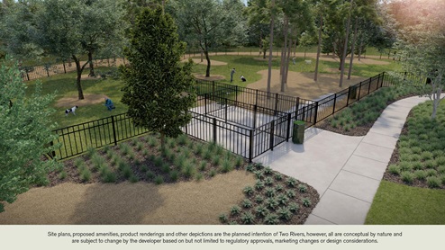 Two Rivers - Archer amenities include dog park, club house, bocce ball, pickleball, cabana, club house, fire pits, pool, kids tot lot