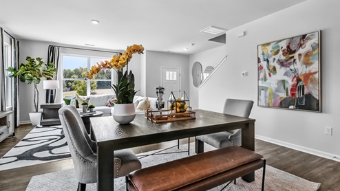 Collin Model living area with ample natural lighting