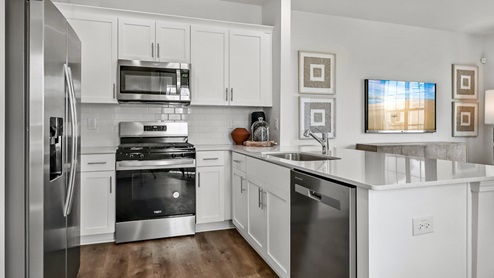 Pearson model kitchen with quartz countertops
