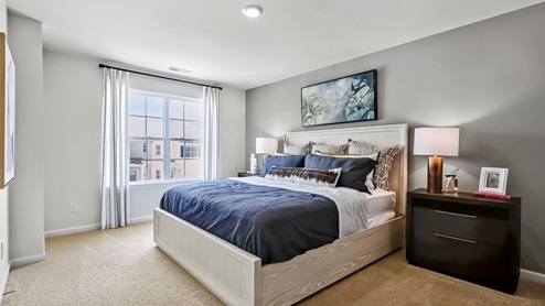 Pearson model bedroom with carpet flooring