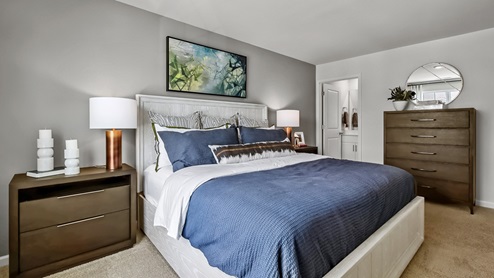 Pearson model bedroom with carpet flooring