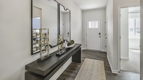 Cali model interior kitchen and living area