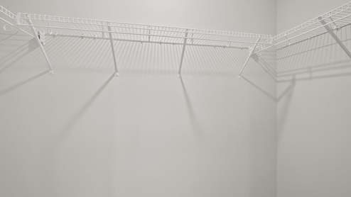 walk in closet with wire shelving