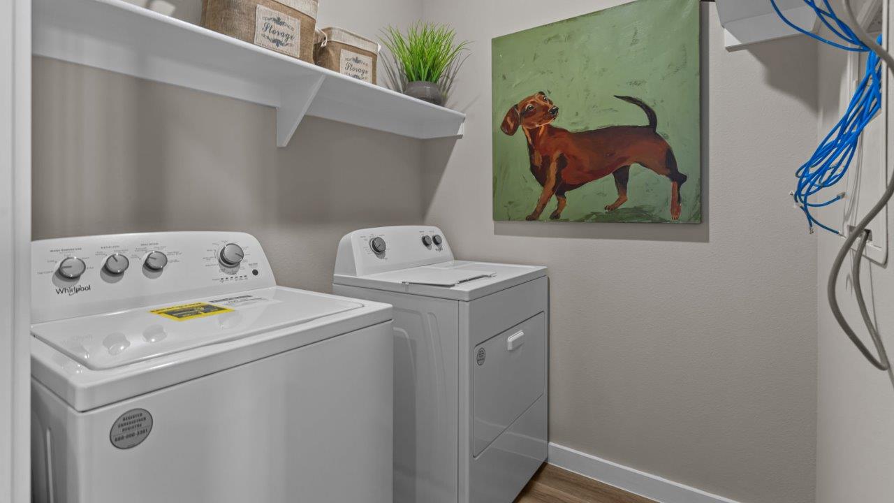 Laundry room with extra storage space