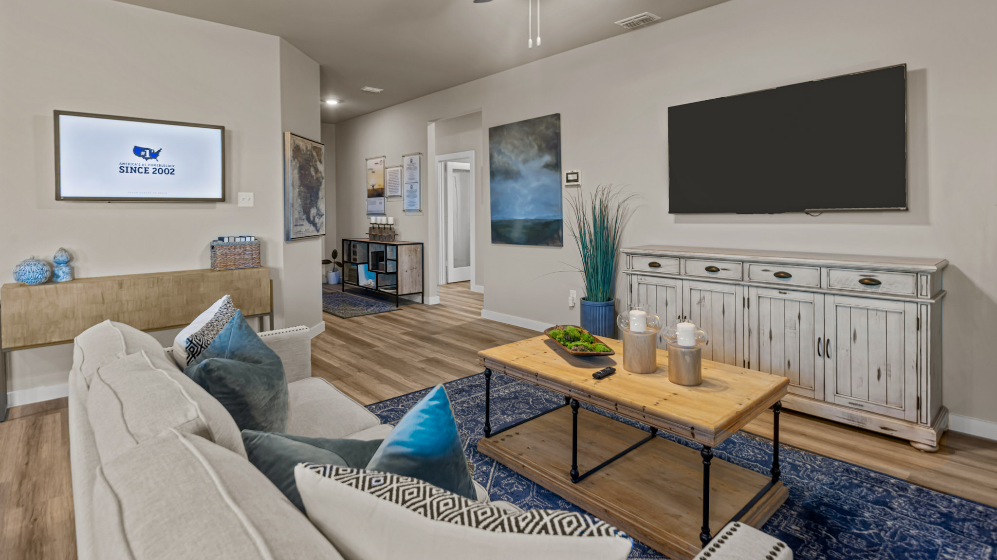 Open living and family room area with ample natural light