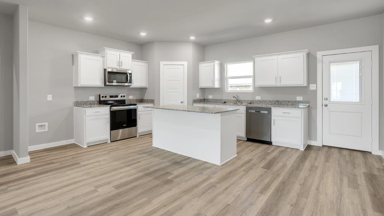 Spacious open kitchen with ample natural light