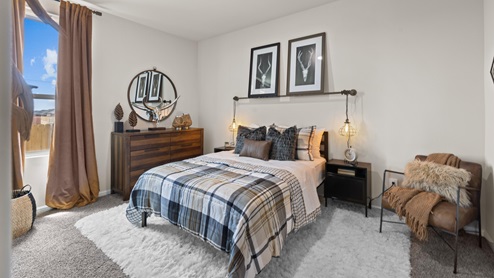 Guest bedroom 3 designed as a warm modern country style bedroom