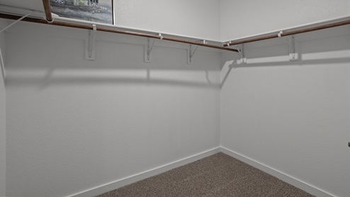Primary walk-in closet with extra storage space