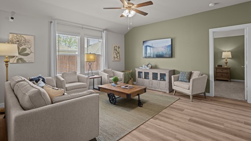 Open concept kitchen, living, family, and dining room space
