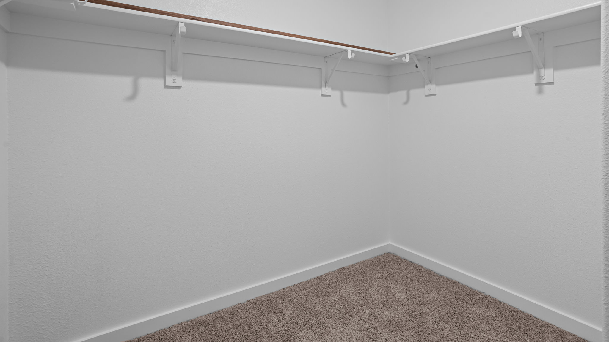 Primary walk-in closet with extra storage space