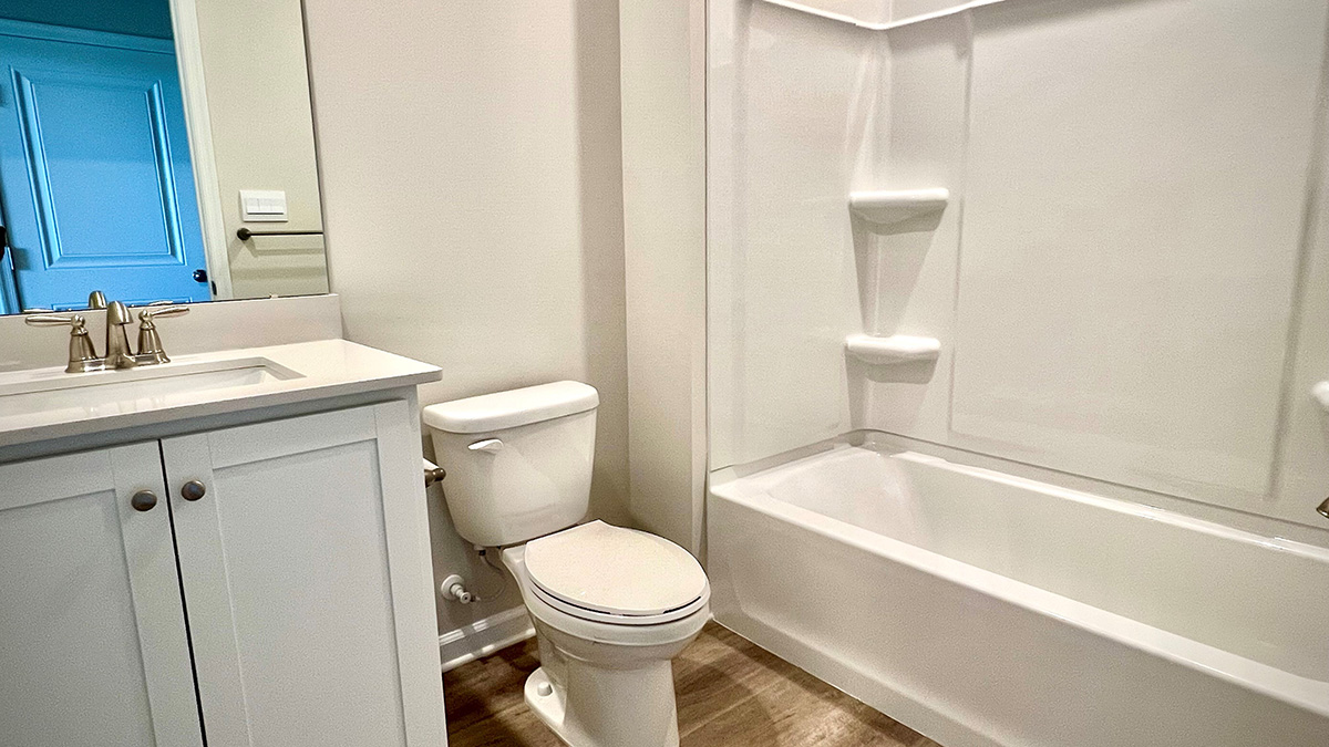 The secondary bathroom.