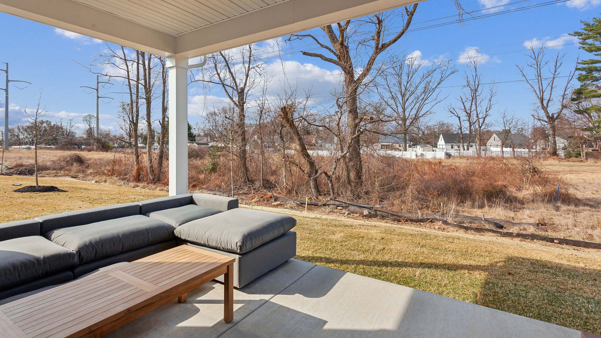 A covered patio is off the living area.