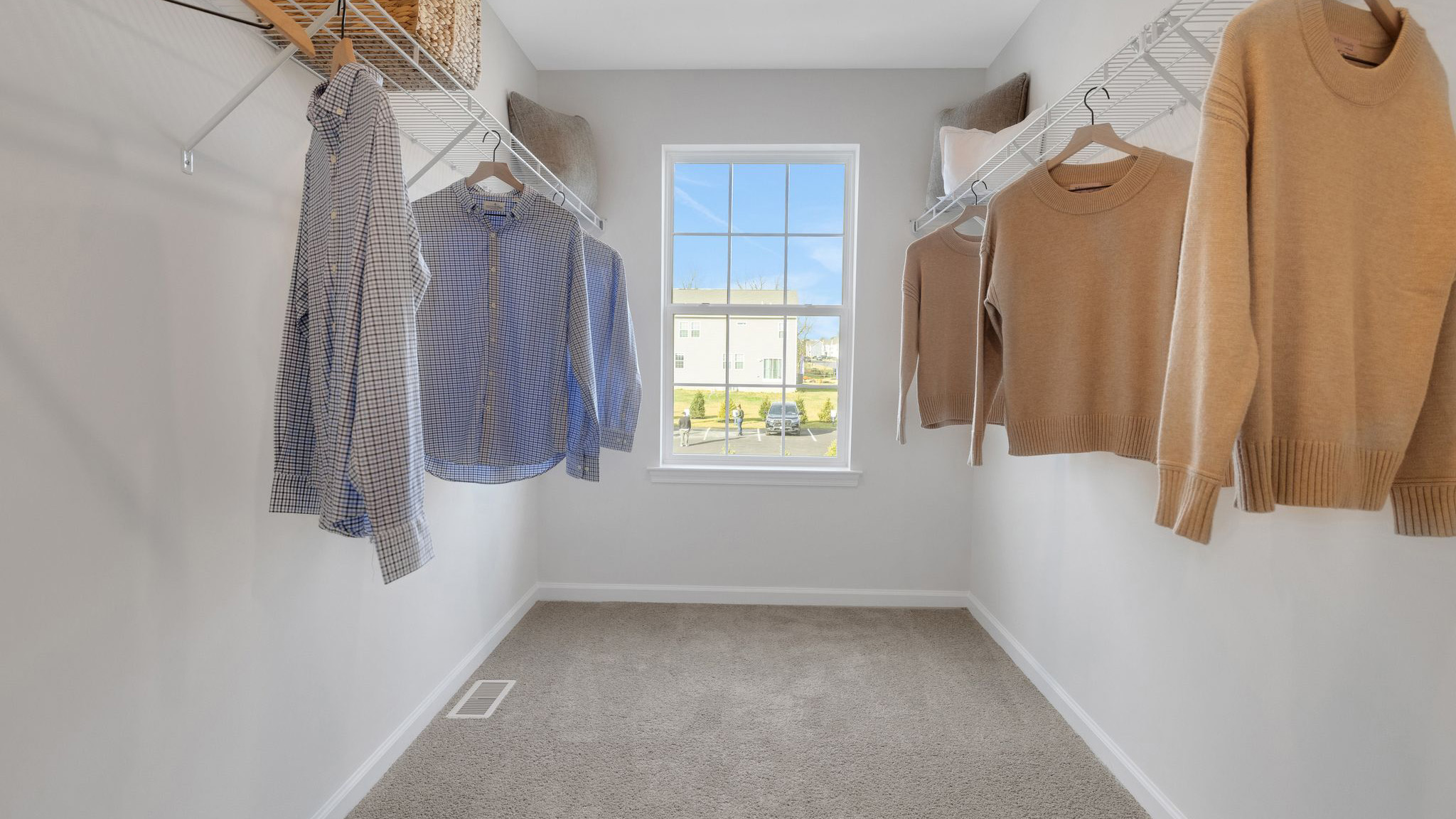 The walk-in closet is huge!