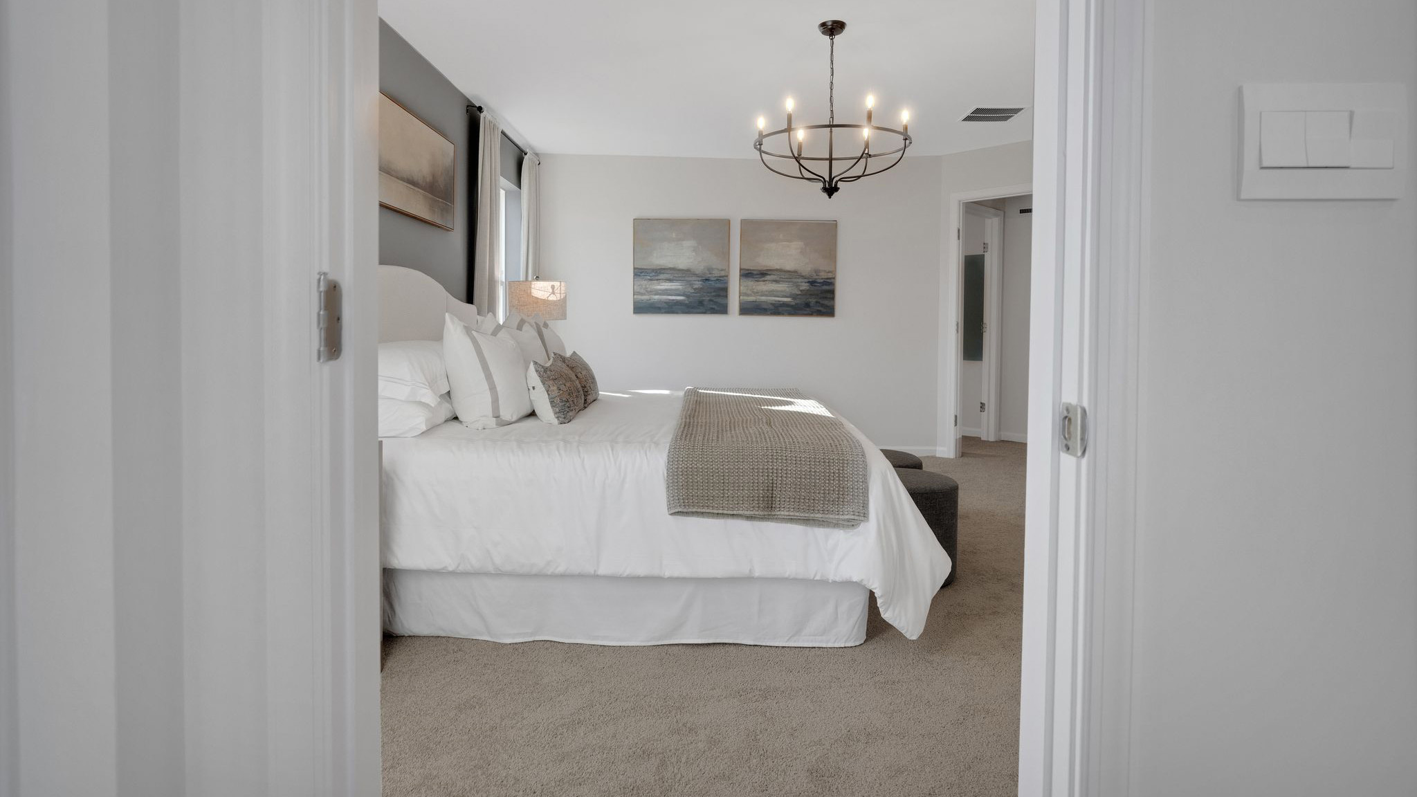 The primary bedroom has plenty of room for all your furniture.