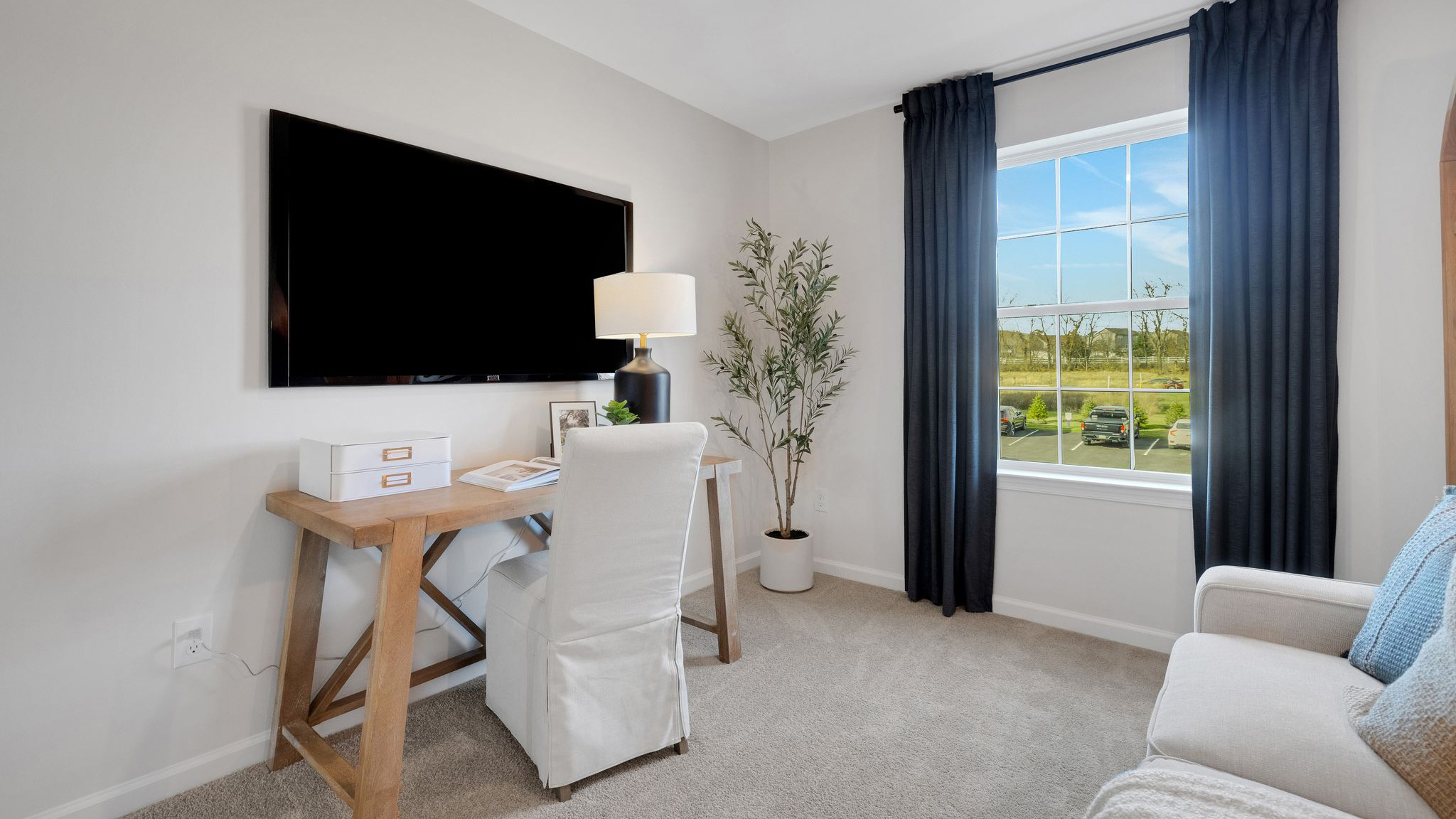 A guest bedroom could be used as an office.