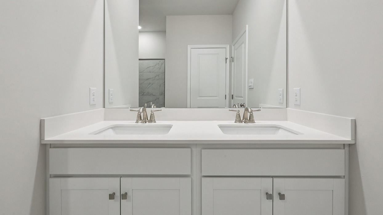 Master bathroom double vanity