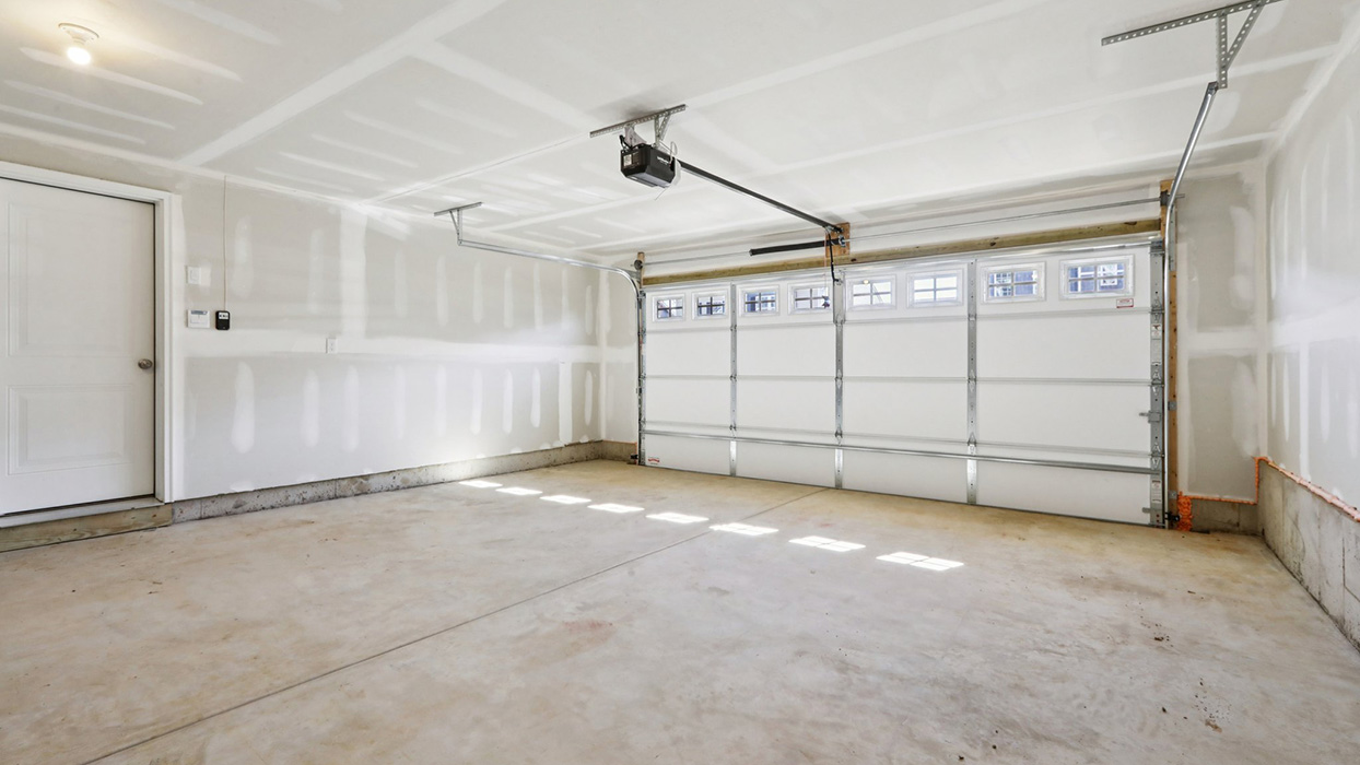 Interior view of the two-car garage