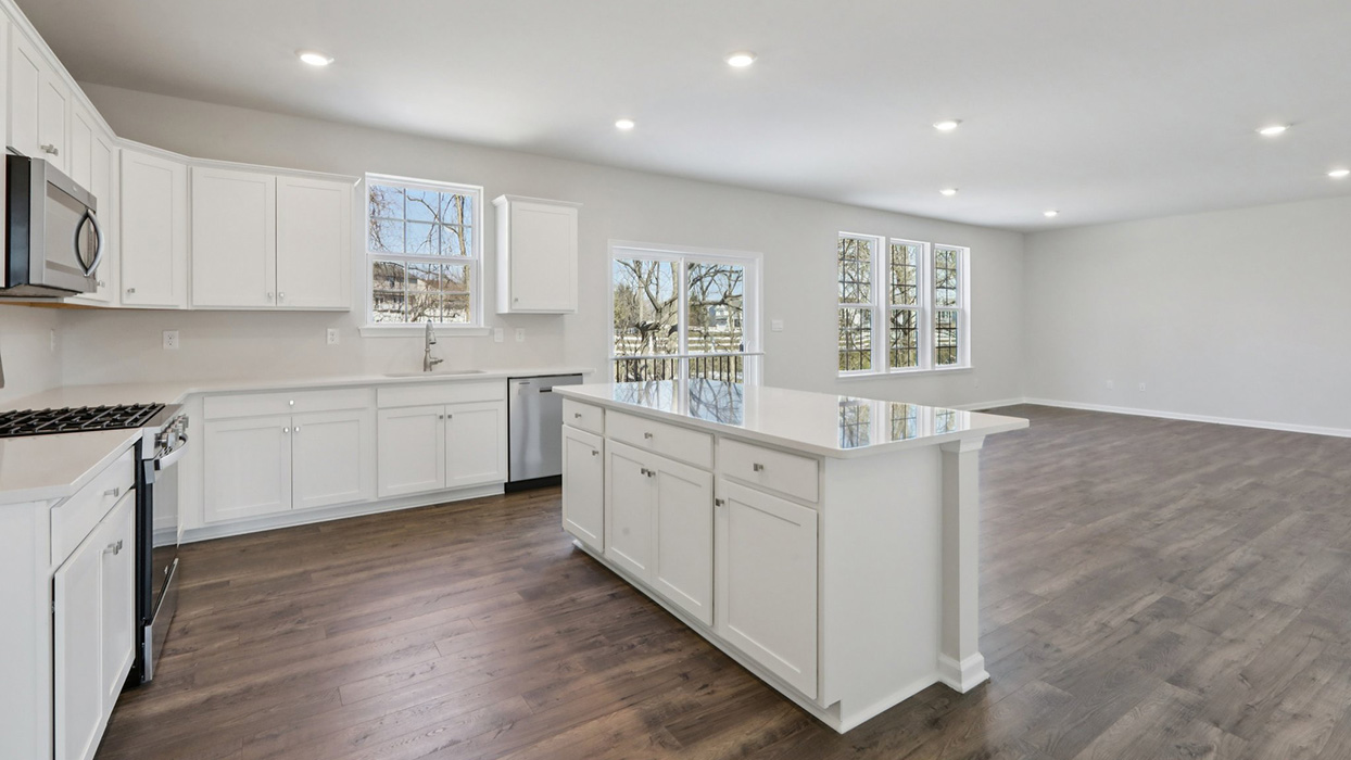 Kitchen with white cabinets