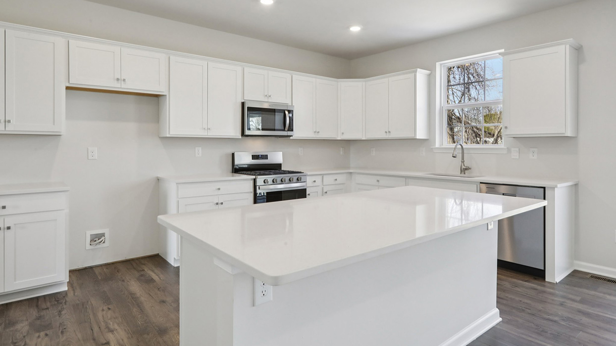 Kitchen with white cabinets