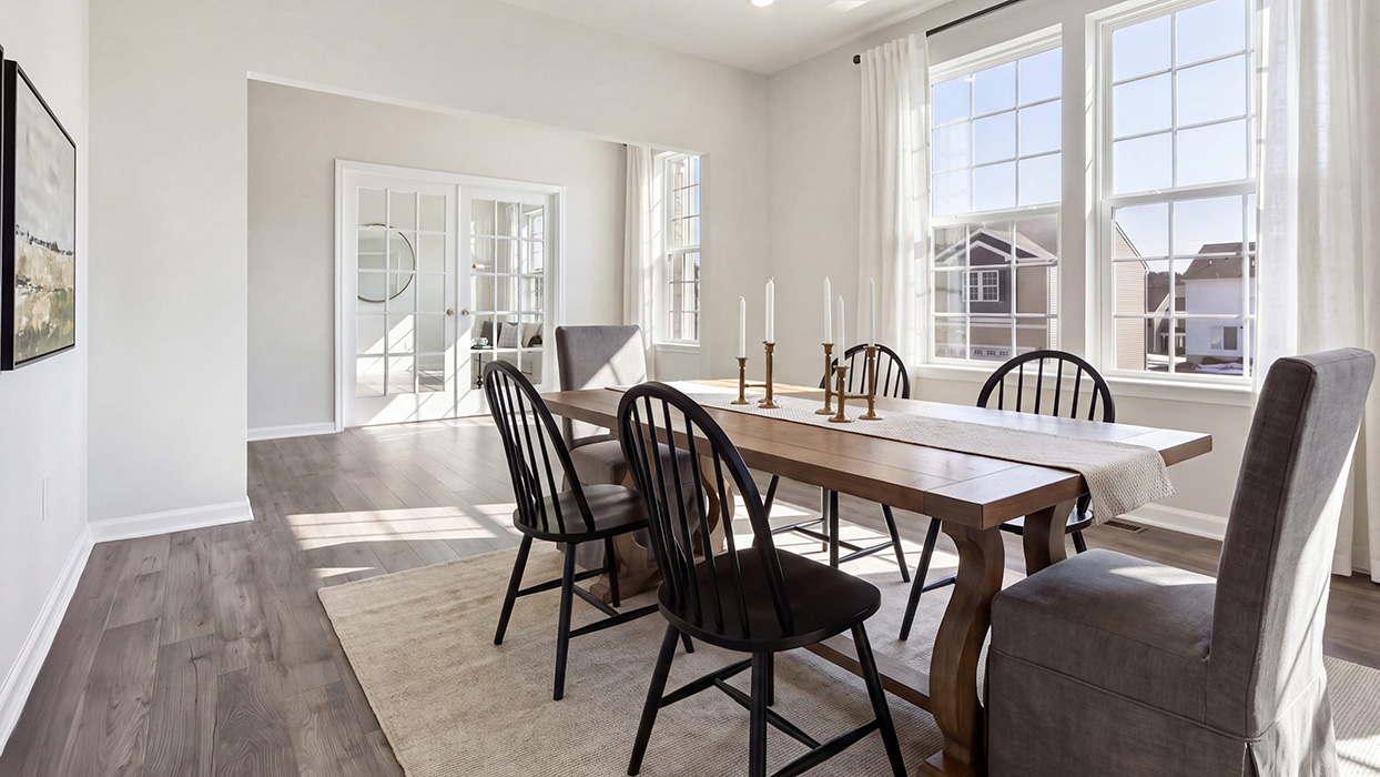 Formal dining room natural light