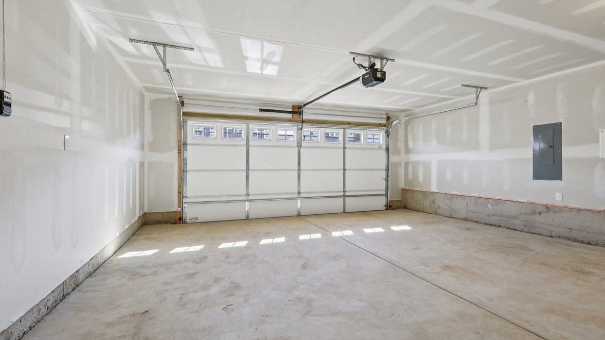 Interior view of the two-car garage