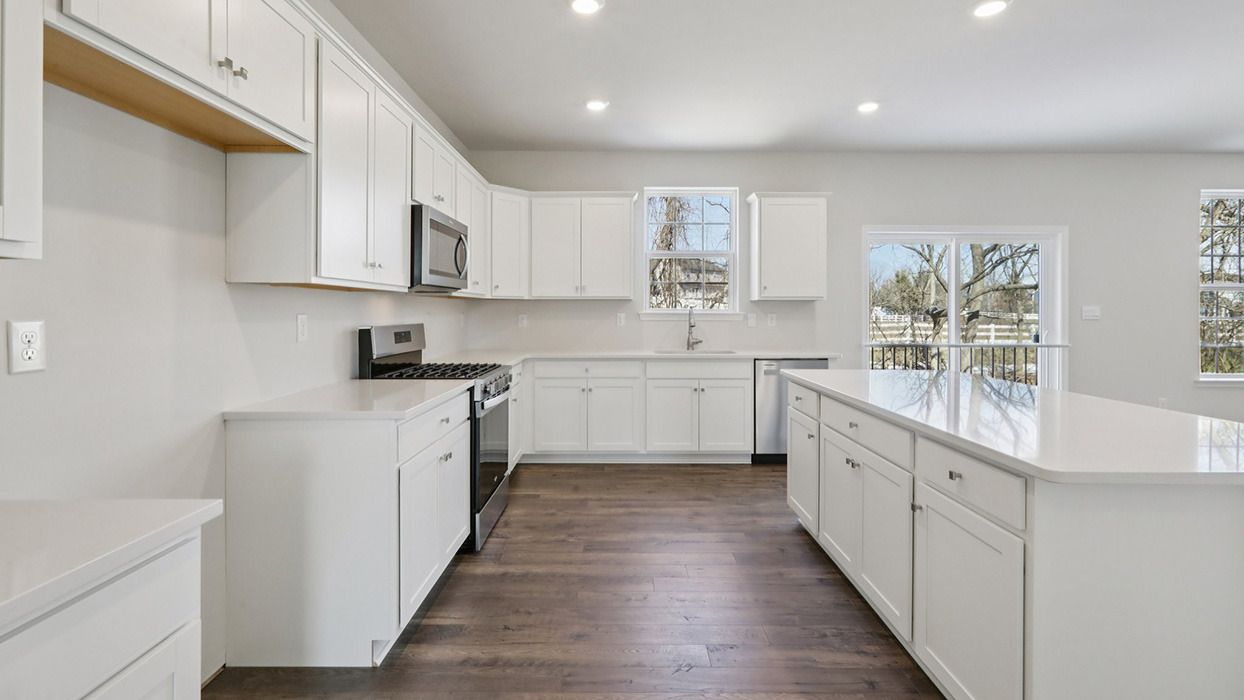 Kitchen with white cabinets